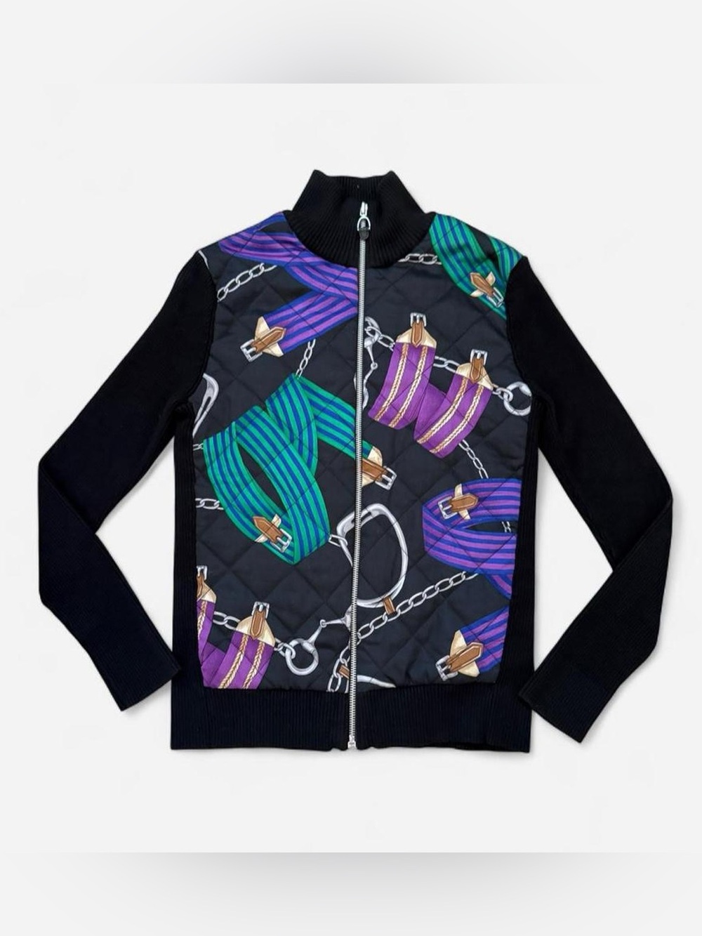 Lauren Ralph Lauren Petite Quilted Equestrian Zip-Up Sweater Jacket